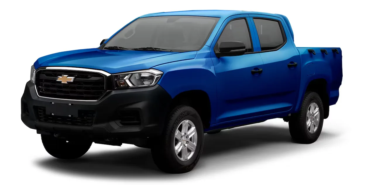 Chevrolet S10 Max azul de doble cabina, vista frontal